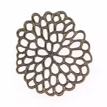 4 шт., серьги с цветочным мотивом, разъем для ювелирных изделий, аксессуары, античная бронза, цвет цинкового сплава 40X49 мм