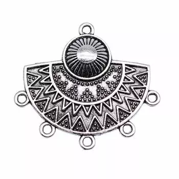 4 шт. серьги-соединители, ювелирные компоненты, аксессуары, античное серебро, цвет цинкового сплава, 30X35 мм