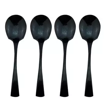 4 шт. сервировочная посуда, столовая посуда, сервировочные ложки для фуршета, банкета, 18/10, наборы столовых приборов с черной зеркальной полировкой