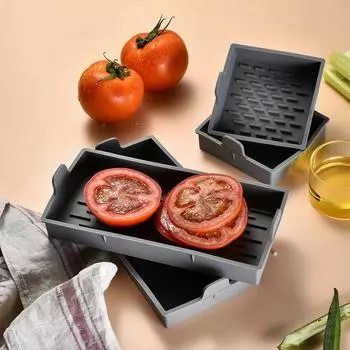 4 шт. серые силиконовые вкладыши для фритюрницы многоразовые силиконовые корзины для фритюрницы безопасная для пищевых продуктов антипригарная фритюрница посуда для выпечки кухонные принадлежности