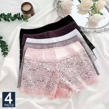 4 шт. сексуальные трусики с низкой талией, полые четырехугольные трусы, нижнее белье, прозрачное женское нижнее белье, сексуальные женские трусы S&4Pcs