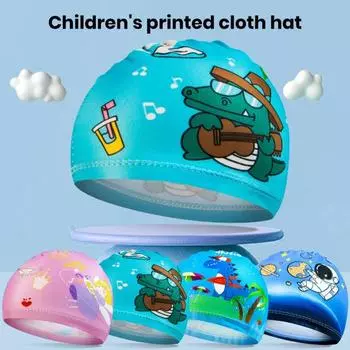 4 шт. шапочки для плавания быстросохнущие, высокоэластичные, нескользящие, бесшовные, с мультяшным рисунком, защитные нейлоновые эластичные детские шапочки для плавания, милые шапочки для плавания с героями мультфильмов светло-синий