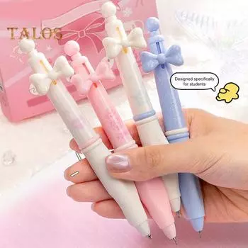 4 шт. шариковая ручка с возможностью заправки, выдвижная шариковая ручка со средним кончиком 0,5 мм, черная ручка с мягкой ручкой для детей и школьников C