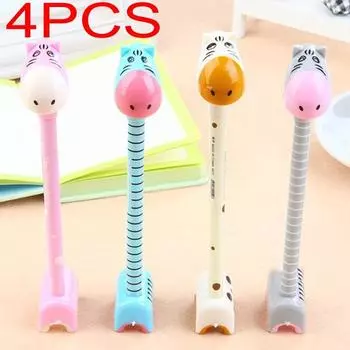 4 шт. шариковая ручка в виде осла новинка школьные игрушки школьные офисные канцелярские принадлежности из мультфильмов пластик