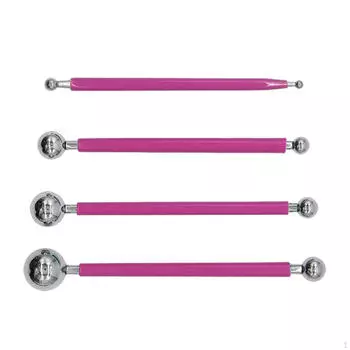 4 шт., шариковые стилусы, инструменты для резьбы по лепке, набор инструментов для полимерной глины - красный