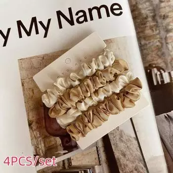 4 шт. шелковые атласные резинки для волос, уход за волосами, шелковые узкие резинки для волос, набор эластичных резинок для волос для женщин и девочек, эластичная повязка на голову, резинка для волос с эффектом тонкого кишечника