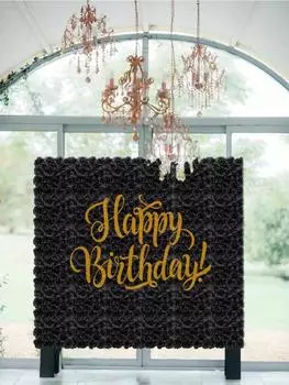 4 шт. шелковые розы черные цветы настенные искусственные цветы панели роза настенный фон для приветственной вечеринки юбилей церковная сцена фон украшение чёрный