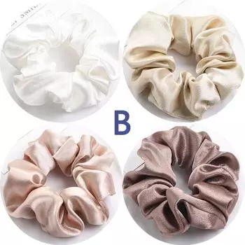 4 шт. Шелковый атлас однотонные резинки для волос эластичные резинки для волос женские милые держатели для хвостиков резинки для волос веревка модный набор аксессуаров для волос