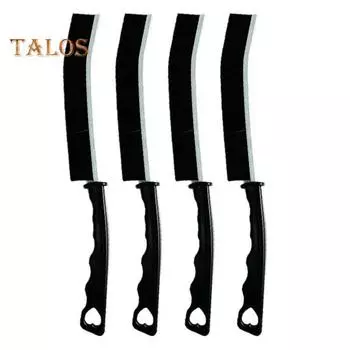 4 шт. Щетки для чистки щелей Эргономичная ручка Жесткая щетина Глубокая чистка с отверстием для подвешивания в форме сердца Уборка углов в труднодоступных местах Затирка для окон чёрный