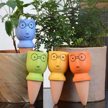 4 шт. шипы для полива растений, большие очки, колья, цветная глина, самополивающаяся головка, вставка, садовые аксессуары