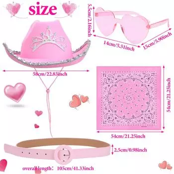4 шт. шляпа пастушки розовая ковбойская шляпа тиара розовая шляпа пастушки