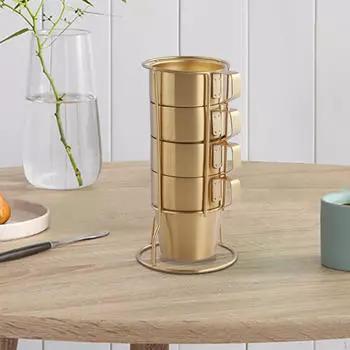 4 шт. штабелируемых кофейных кружек из нержавеющей стали для кемпинга, кружки для эспрессо, набор кружек для чая