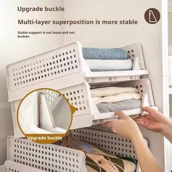 4 шт. штабелируемых ящиков для хранения, ящиков для шкафа, корзин, органайзеров, складных ящиков для хранения, шкафа, ванной комнаты, офиса L