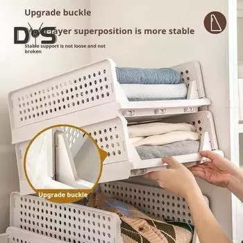 4 шт. штабелируемых ящиков для хранения, ящиков для шкафа, корзин, органайзеров, складных ящиков для хранения, шкафа, ванной комнаты, офиса L