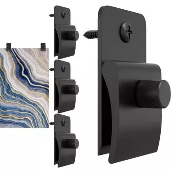 4 шт. шурупов для вешалок для гобеленов с сильной фиксацией, стильные вешалки для одеял, держатели для подвешивания гобеленов в помещении чёрный