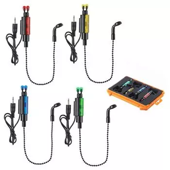 4 шт. Сигнализатор поклевки с цепочкой Свингер Карпфишинг Подвески Боббины Сигнализаторы поклевки Свингеры Индикатор Чувствительный Рыболовный Сигнализатор оранжевый