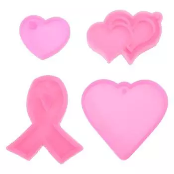 4 шт. силиконовая форма в форме сердца любви, форма для эпоксидной смолы для DIY ювелирных изделий, брелок для домашних животных, бирка