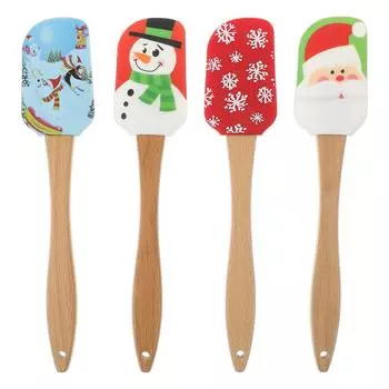 4 шт. силиконовая лопатка для крема с ручкой для выпечки скребок для готовки кондитерские изделия кухонная утварь бытовая техника торты масло 25.00X5.00X1.00CM