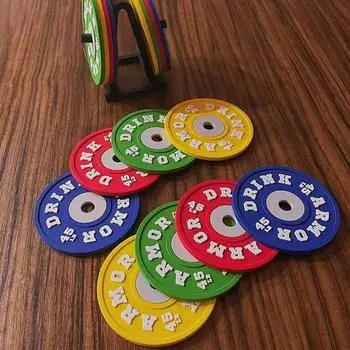 4 шт., силиконовая подставка для тренажерного зала, набор для кухонного стола, коврик для чашки, без BPA, круглые подставки для кружек, 10 см, подставка для напитков, подставка для столовых приборов 10cm x 10cm разноцветный