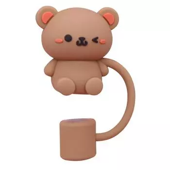 4 шт. силиконовые чехлы для соломинок в виде животных, 10 мм, для стаканчиков Stanley 30/40 унций