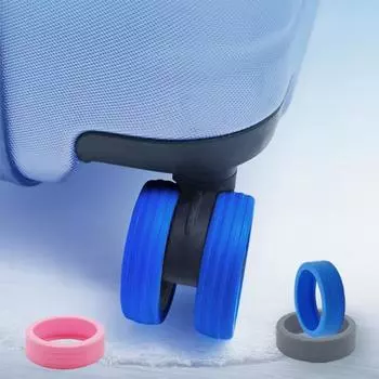 4 шт. силиконовые чехлы на колеса для багажа, шумостойкие защитные чехлы для чемодана, противоизносные аксессуары для вращающихся колес светло-серый