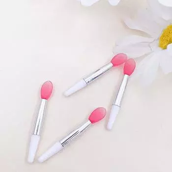 4 шт., силиконовые кисти для губ, кисти для помады, круглые кисти для губ, короткая палочка, портативная кисть для размазывания, губная помада, глина для губ