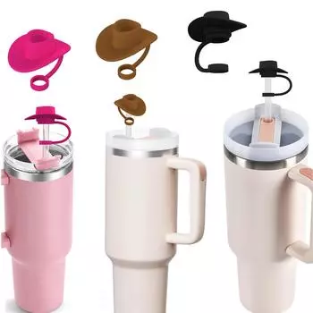 4 шт. Силиконовые колпачки для напитков, пылезащитная шляпа в форме соломинки, простая силиконовая крышка для соломинки чёрный