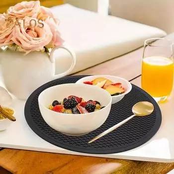 4 шт. силиконовые подставки под горячее, нескользящие подставки под горячее для кухни, держатели для горячих сковородок, настольные коврики для кухонных столешниц 20cm 4pcs