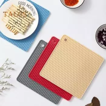 4 шт. силиконовые подставки под горячее, термостойкие подставки под горячее, держатели для кастрюль, гибкие подставки под приборы, нескользящие, многоцелевые кухонные принадлежности чёрный