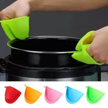 4 шт. силиконовые прихватки для духовки, термостойкие кухонные варежки, прихватки-щипцы, силиконовые прихватки с защитой от ожогов, нескользящие кухонные прихватки, универсальные мини-прихватки для духовки розовый