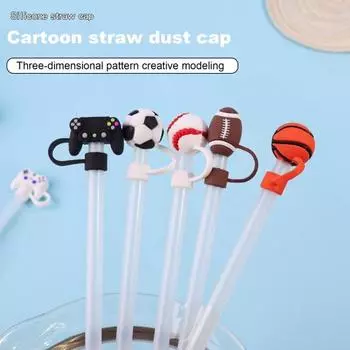 4 шт. силиконовые соломенные колпачки 10 мм пыленепроницаемые герметичные многоразовые футбольные бутылки для пищевых продуктов соломенные пылезащитные стаканы стаканы соломенные топперы соломинка 4pcs D