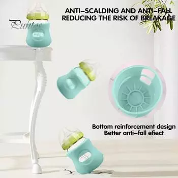 4 шт. силиконовых чехла для бутылочек Philips Glass Natural Baby Bottle, противоударный держатель для бутылочек, противоскользящий протектор для бутылочек с возможностью просмотра 240ml 4pcs белый