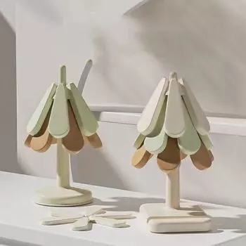 4 шт. силиконовый коврик для посуды изоляционная прокладка в форме дерева подставка под чайник горячие горшки Хэллоуин салфетки стол подарок L