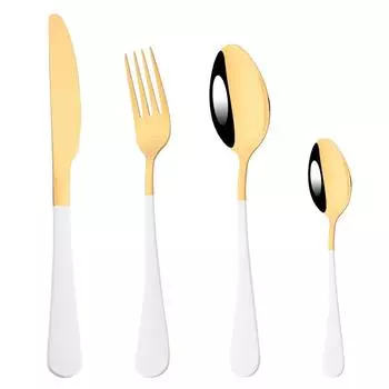 4 шт., синий, золотой, западный набор столовых приборов, столовые приборы, нож, вилка, ложка, столовое серебро из нержавеющей стали, домашний набор посуды серебряный