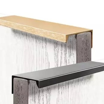 4 шт. скрытые ручки для шкафа, полированная поверхность, простая установка, невидимые ручки для мебели, ручки для шкафа чёрный