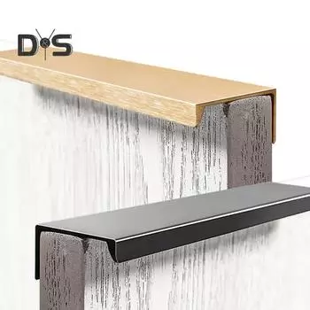 4 шт. скрытые ручки для шкафа, полированная поверхность, простая установка, невидимые ручки для мебели, ручки для шкафа чёрный