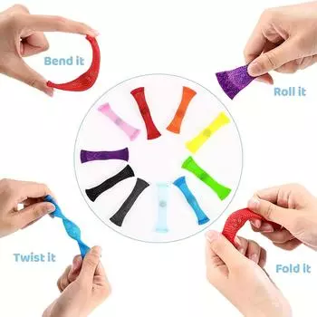 4 шт. случайных цветов Vanblue Fidget Toy Marble Mesh Fidget Toys Сенсорные мраморные и сетчатые Fidget Игрушка для снятия стресса для детей и взрослых СДВГ СДВГ Аутизм-Д 4pcs Random color