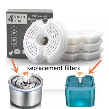 4 шт. сменные фильтры для кошачьего фонтана с активированным углем onesize