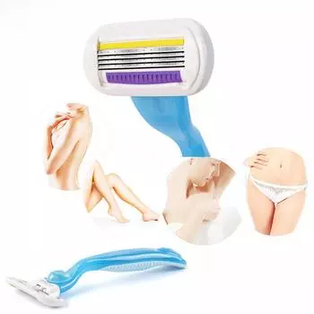 4 шт. сменные лезвия для женщин, 4 слоя лезвий, гладкое бритье, средства личной гигиены синий