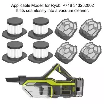 4 шт. сменный фильтр для пылесоса, легко разбираемый сменный вакуумный фильтр для Ryobi P718 313282002