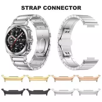 4 шт. соединителя для ремешка для часов Samsung Watch7, сверхполированная нержавеющая сталь, 47 мм, сменный соединительный адаптер 20mm серебряный