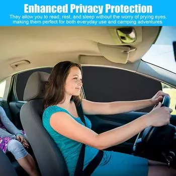 4 шт. солнцезащитные козырьки для боковых окон автомобиля с магнитами, блокирующие УФ-излучение, солнцезащитные козырьки, автоаксессуары чёрный