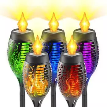 4 шт. солнечные 96 светодиодные фонарики, датчик лампы, декоративные светильники, торшеры для наружного сада, двора, лужайки (warm color 4pcs/pack)