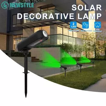 4 шт. солнечные газонные светильники уличные светодиодные ландшафтные прожекторы настенные светильники безопасность водонепроницаемые регулируемые двор газон подъездная дорожка дерево сад