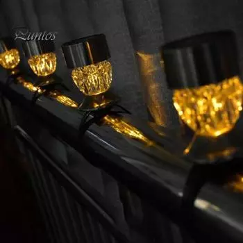 4 шт. солнечные лампы, украшения для ограждения бассейна, интеллектуальные светочувствительные автоматические включения/выключения, высокоэффективные светодиодные лампы на солнечной панели 4pcs Warm light