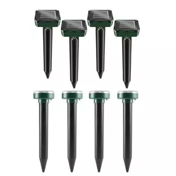 4 шт. Солнечный отпугиватель животных, непрерывная 24-часовая защита, ультразвуковой отпугиватель птиц для сада на открытом воздухе