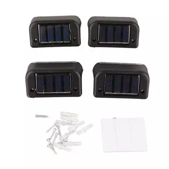 4 шт. Солнечный ступенчатый светильник, белое освещение, водонепроницаемый, высокая прочность, солнечный светодиодный светильник для палубы, наружная лестница