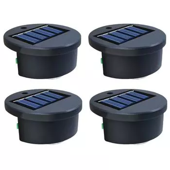 4 шт. Солнечный светильник для террасы, водонепроницаемый, для улицы, балкона, лампа 600 мАч, для освещения дорожек, для лестниц, заборов, патио C