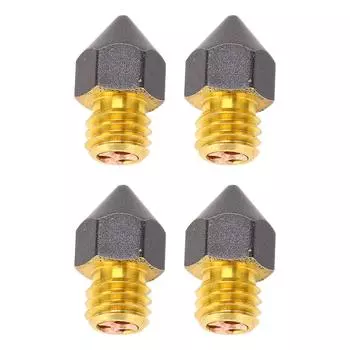4 шт. сопла для 3D-принтера с тремя отверстиями, высокопоточные экструдеры для быстрой печати, латунная печатная головка с PTFE-покрытием 0.6mm