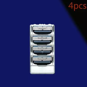 4 шт., совместимое руководство, 3-слойная система лезвий, мужская бритвенная бритва для лица, бритвенный инструмент, лезвие бритвы 4pcs